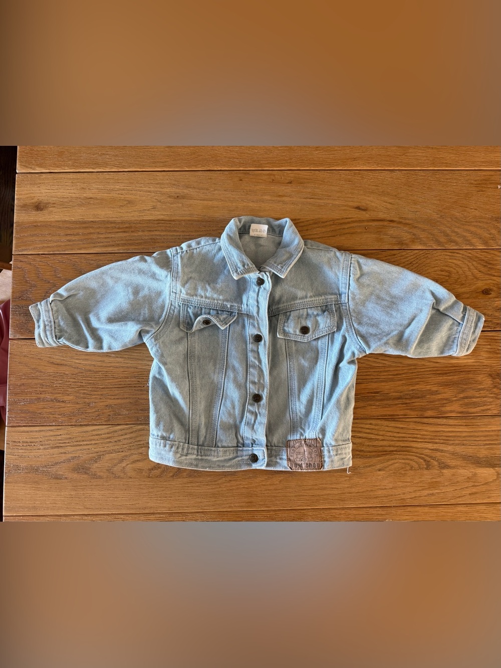 Light Wash Kids Denim Jacket with Button Front